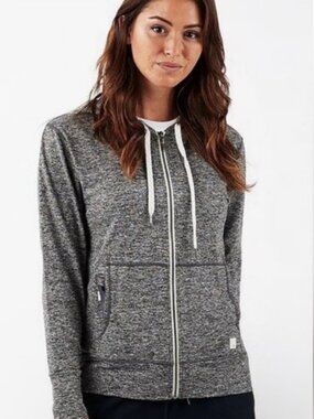 Vuori Women's Heather Gray Full Zip Halo Essential‎ Hoodie Size S